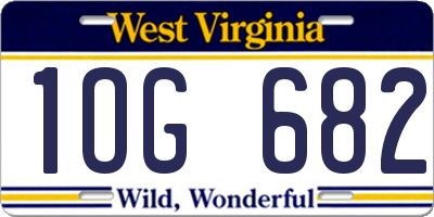 WV license plate 1OG682