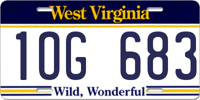 WV license plate 1OG683