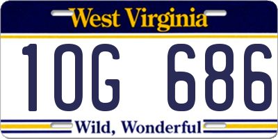 WV license plate 1OG686