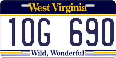 WV license plate 1OG690