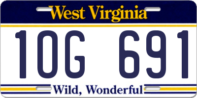 WV license plate 1OG691