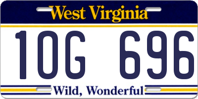 WV license plate 1OG696