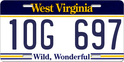WV license plate 1OG697