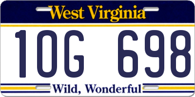 WV license plate 1OG698