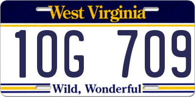 WV license plate 1OG709
