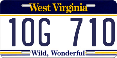 WV license plate 1OG710