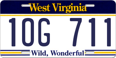 WV license plate 1OG711