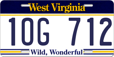 WV license plate 1OG712