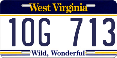 WV license plate 1OG713