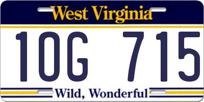 WV license plate 1OG715