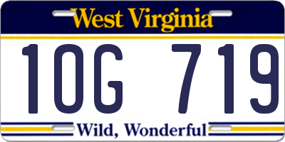 WV license plate 1OG719
