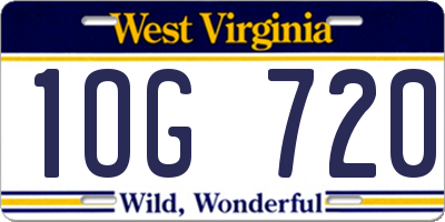 WV license plate 1OG720