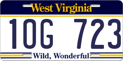 WV license plate 1OG723