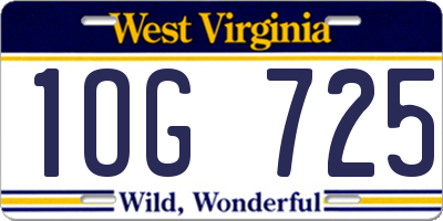 WV license plate 1OG725