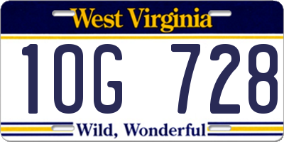 WV license plate 1OG728