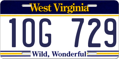 WV license plate 1OG729