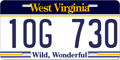 WV license plate 1OG730