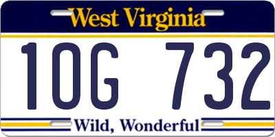 WV license plate 1OG732
