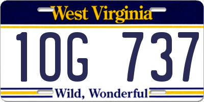 WV license plate 1OG737