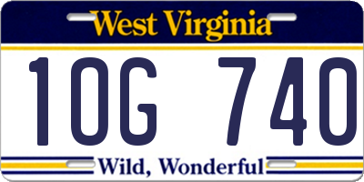 WV license plate 1OG740