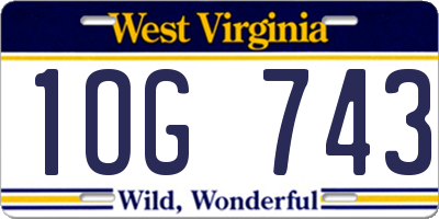 WV license plate 1OG743