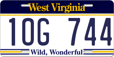WV license plate 1OG744