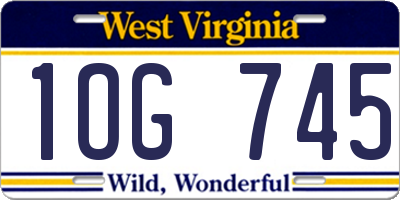 WV license plate 1OG745