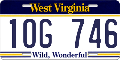 WV license plate 1OG746