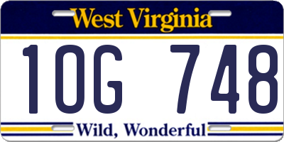 WV license plate 1OG748