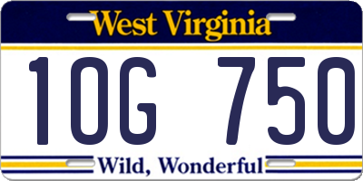 WV license plate 1OG750