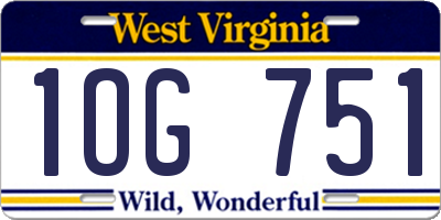 WV license plate 1OG751