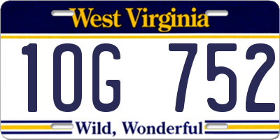 WV license plate 1OG752