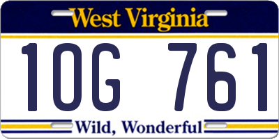 WV license plate 1OG761