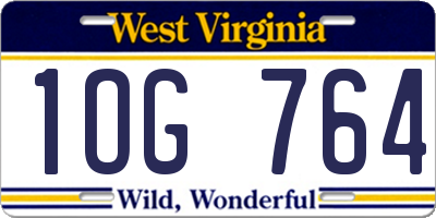 WV license plate 1OG764