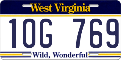 WV license plate 1OG769