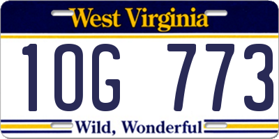 WV license plate 1OG773