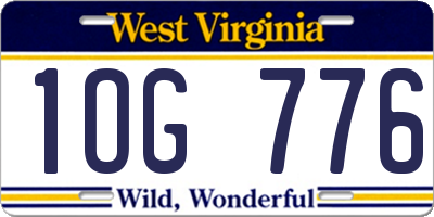 WV license plate 1OG776