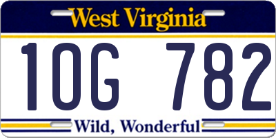 WV license plate 1OG782