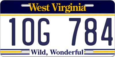 WV license plate 1OG784