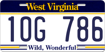 WV license plate 1OG786