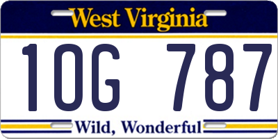 WV license plate 1OG787