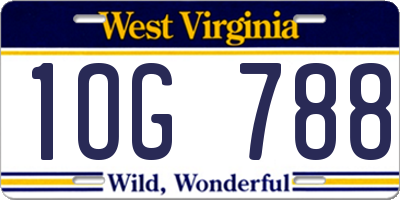 WV license plate 1OG788