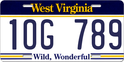WV license plate 1OG789