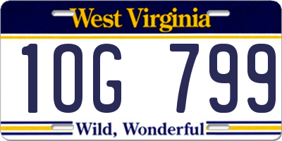 WV license plate 1OG799