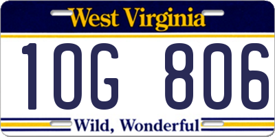 WV license plate 1OG806