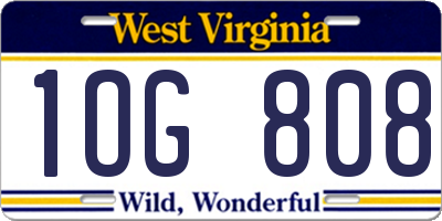 WV license plate 1OG808