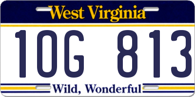 WV license plate 1OG813