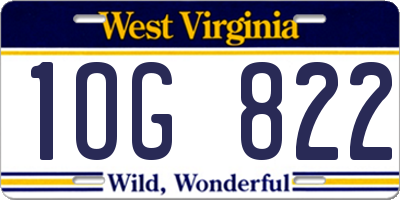 WV license plate 1OG822