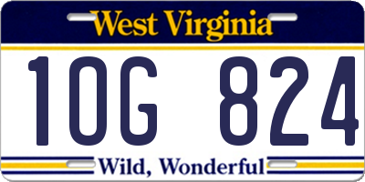 WV license plate 1OG824