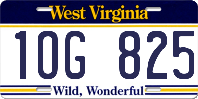 WV license plate 1OG825
